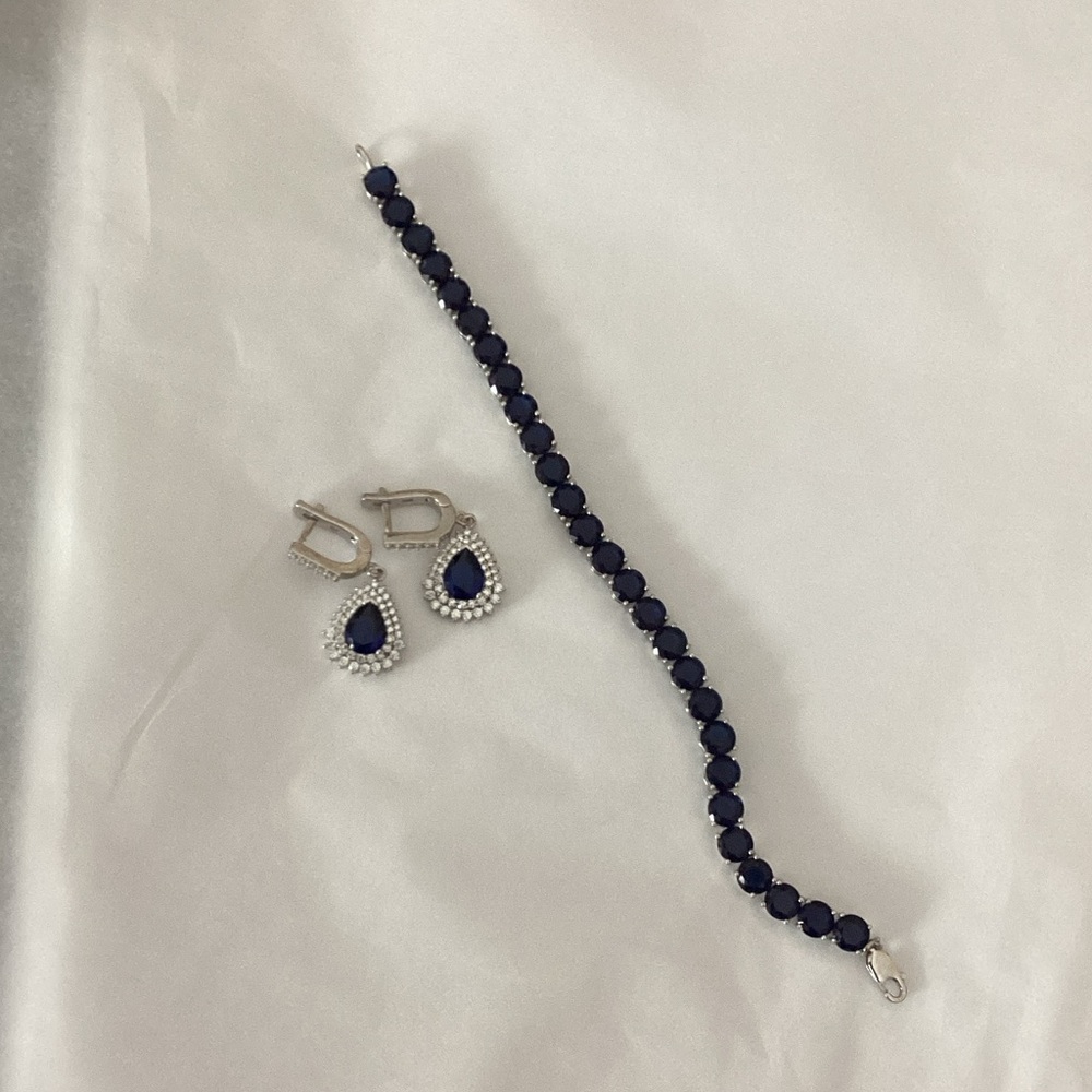 BUNDLE Elegant Blue and Silver Jewelry Set